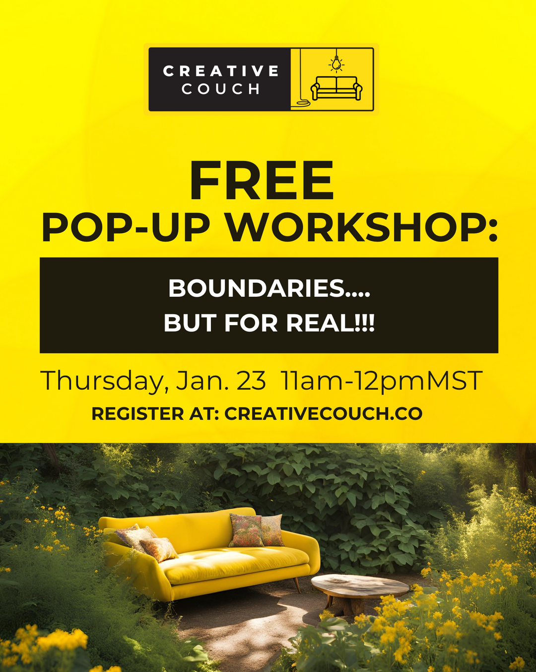 FREE POP-UP WORKSHOP: Boundaries....BUT FOR REAL Jan. 23, 2025